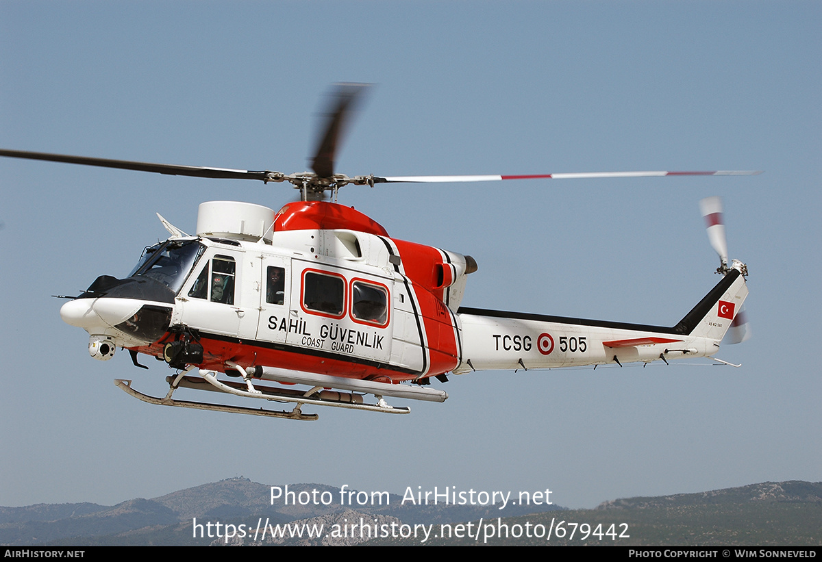 Aircraft Photo of TCSG-505 | Agusta AB-412EP | Turkey - Coast Guard | AirHistory.net #679442