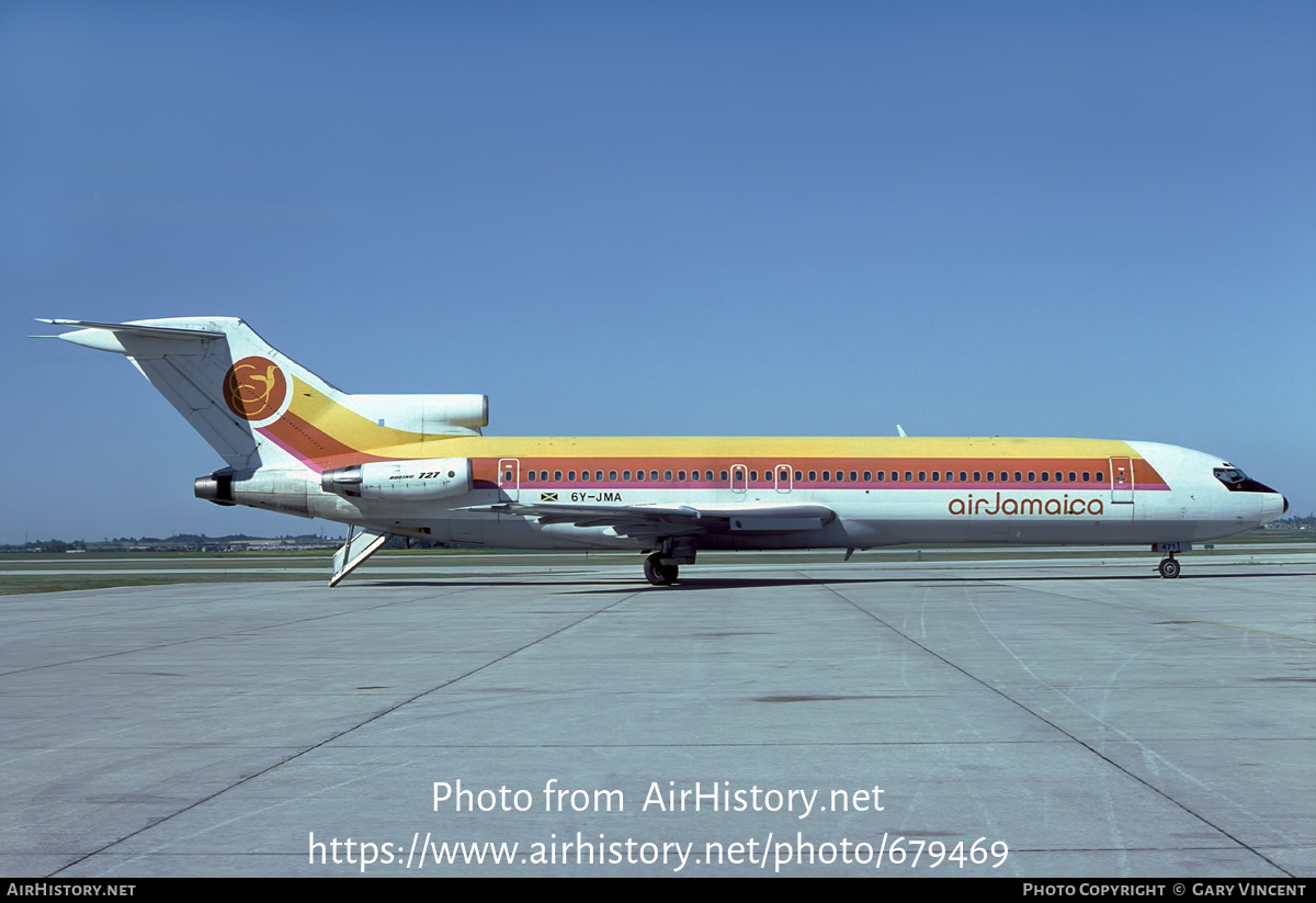 Aircraft Photo of 6Y-JMA | Boeing 727-2J0/Adv | Air Jamaica | AirHistory.net #679469