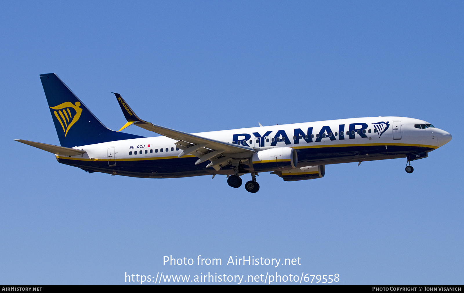 Aircraft Photo of 9H-QCD | Boeing 737-8AS | Ryanair | AirHistory.net #679558