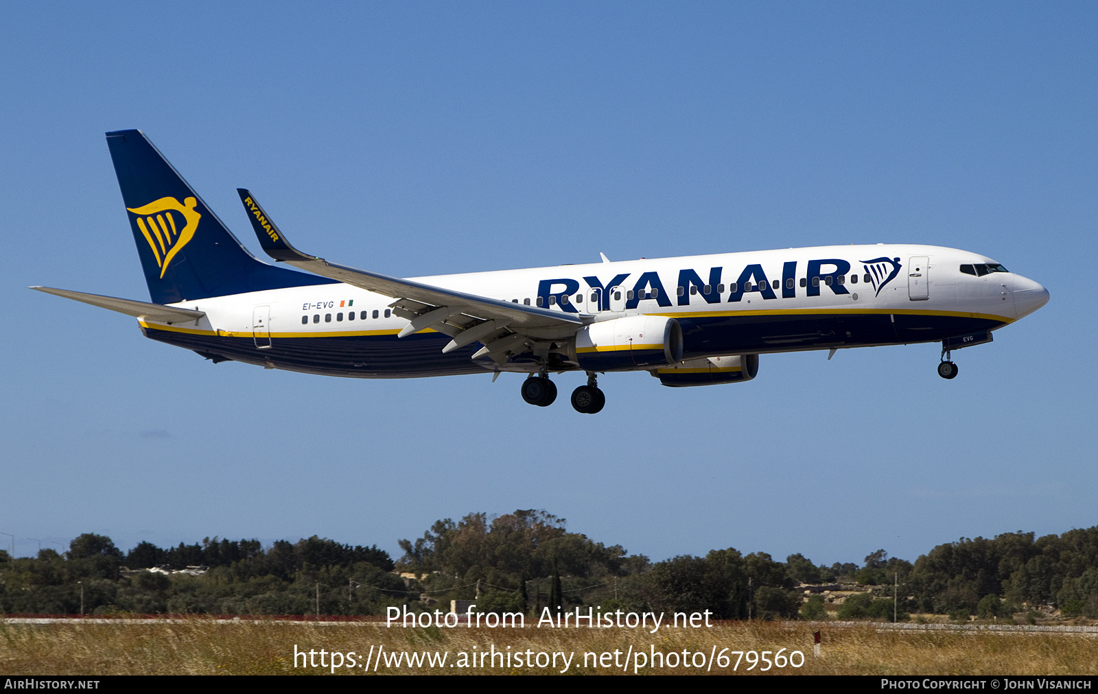 Aircraft Photo of EI-EVG | Boeing 737-8AS | Ryanair | AirHistory.net #679560