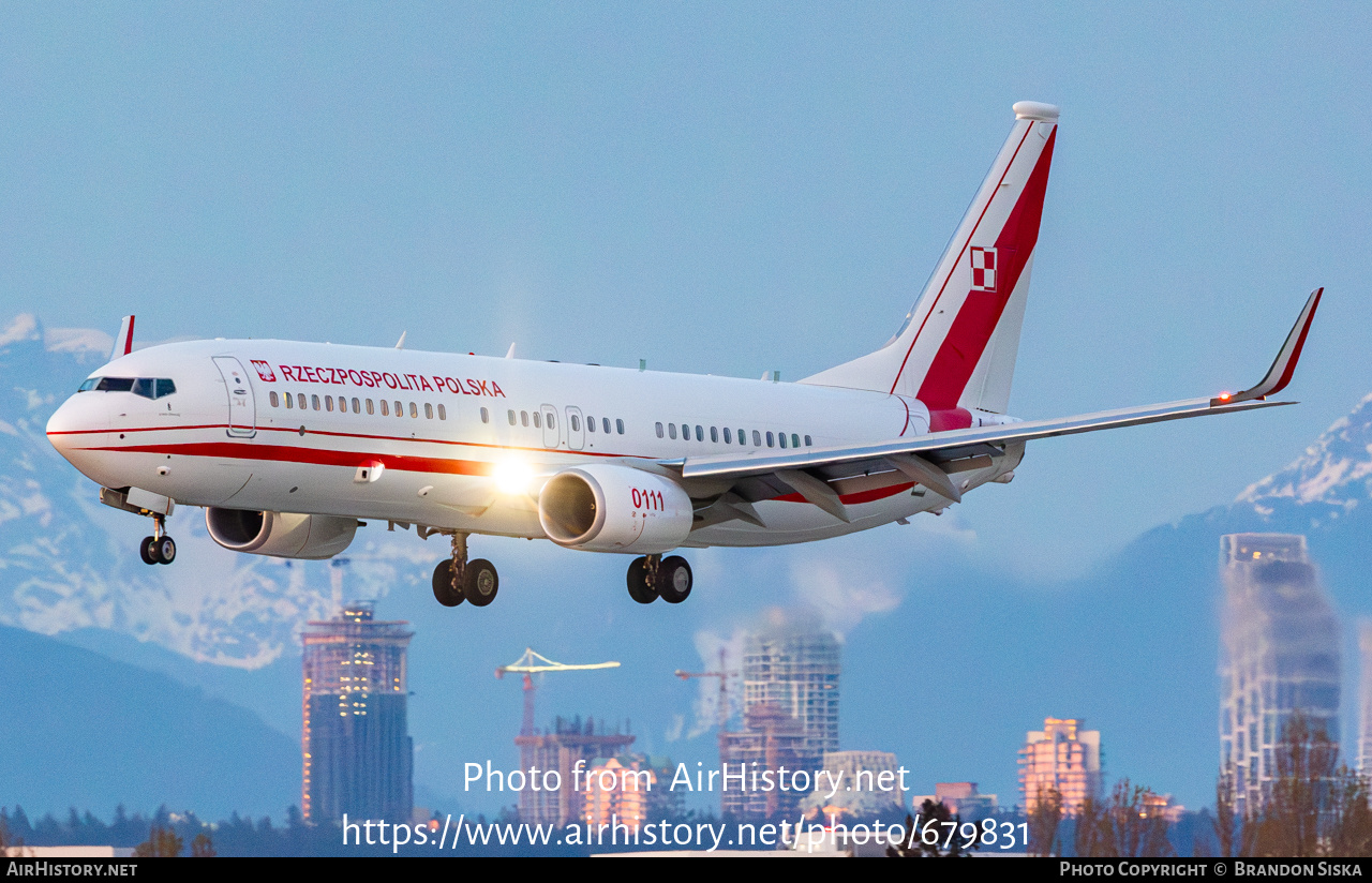 Aircraft Photo of 0111 | Boeing 737-800 BBJ2 | Poland - Air Force | AirHistory.net #679831