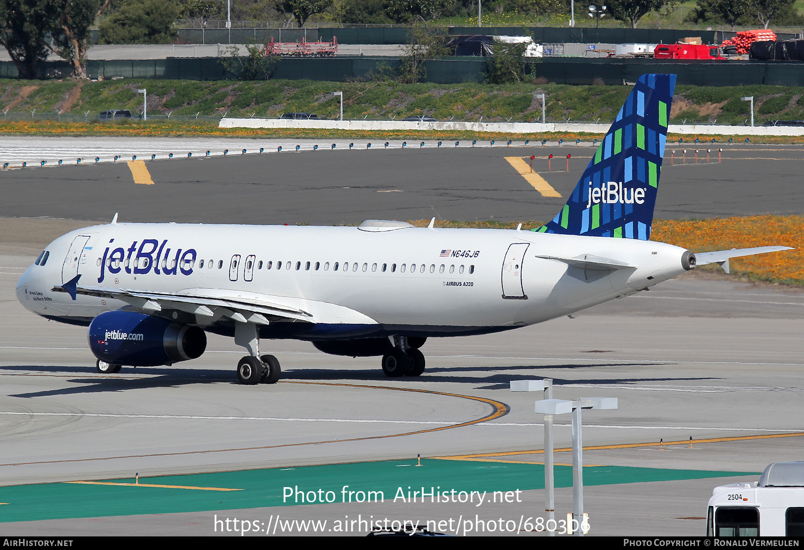 Aircraft Photo of N646JB | Airbus A320-232 | JetBlue Airways | AirHistory.net #680306