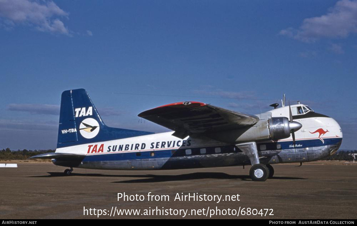 Aircraft Photo of VH-TBA | Bristol 170 Freighter Mk31 | TAA Sunbird Services | AirHistory.net #680472