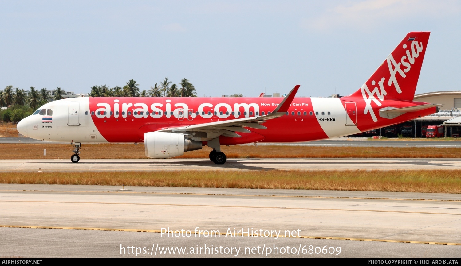 Aircraft Photo of HS-BBW | Airbus A320-216 | AirAsia | AirHistory.net #680609