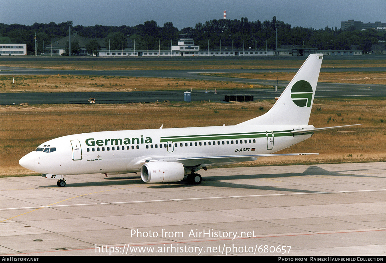 Aircraft Photo of D-AGET | Boeing 737-75B | Germania | AirHistory.net #680657