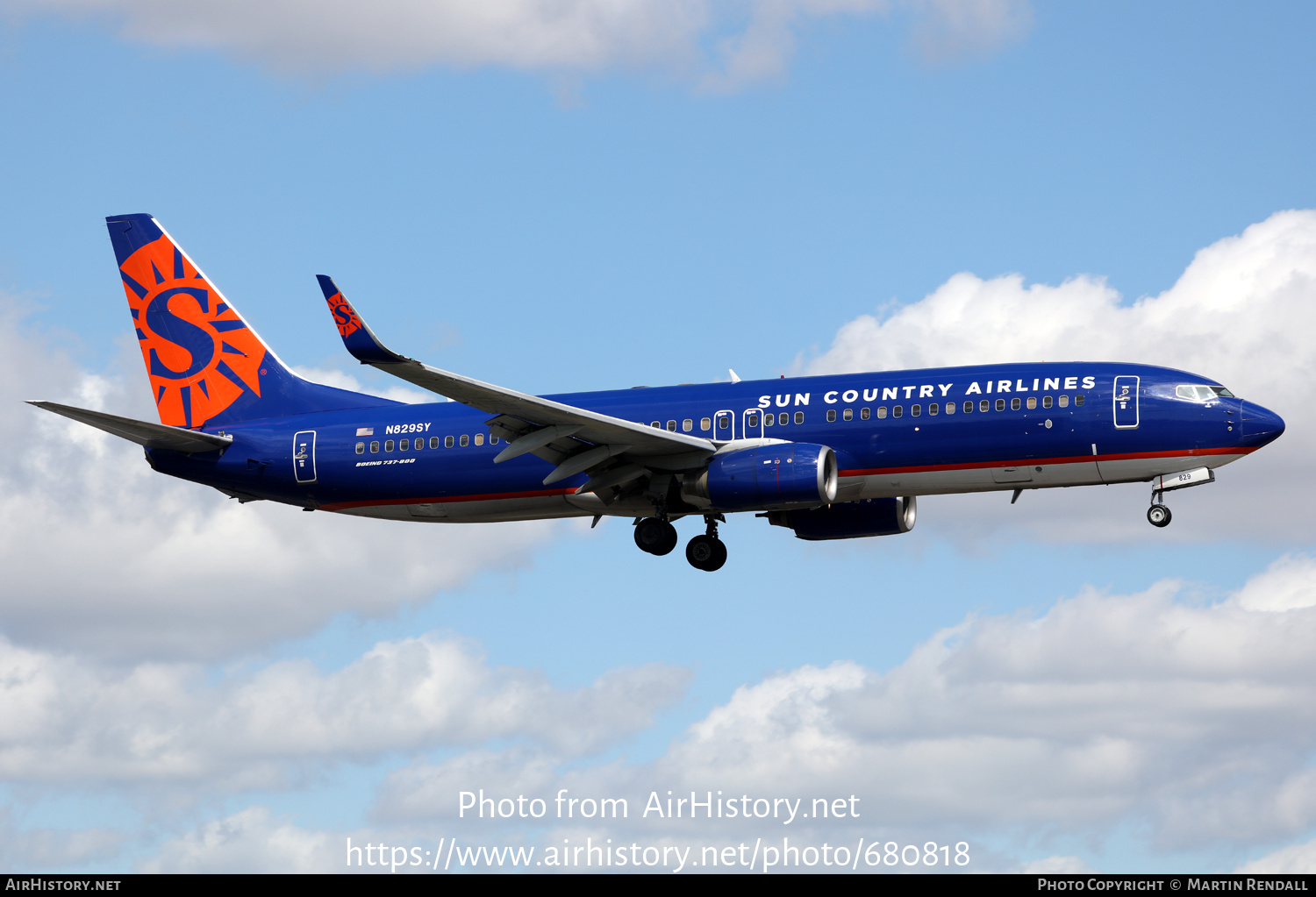 Aircraft Photo of N829SY | Boeing 737-8F2 | Sun Country Airlines | AirHistory.net #680818