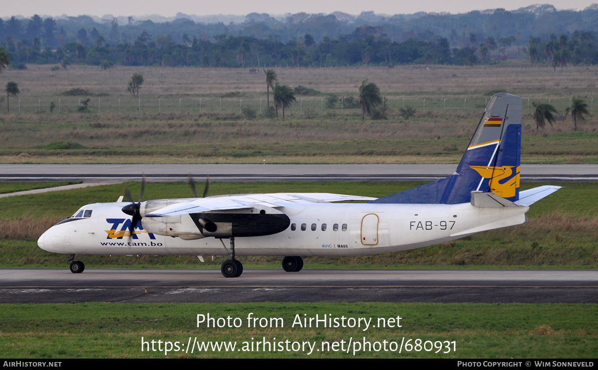 Aircraft Photo of FAB-97 | Xian MA60 | Bolivia - Transporte Aéreo Militar | AirHistory.net #680931