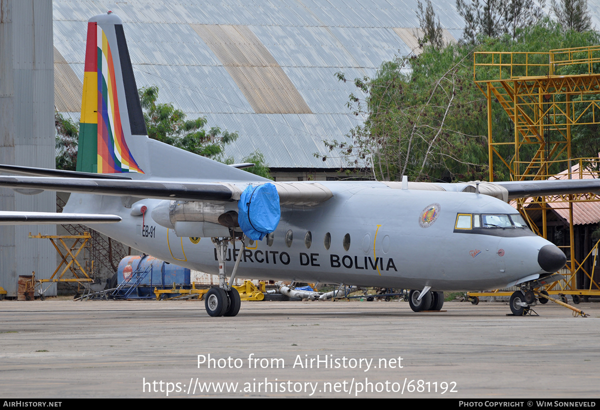 Aircraft Photo of EB-91 | Fokker F27-200 Friendship | Bolivia - Army | AirHistory.net #681192