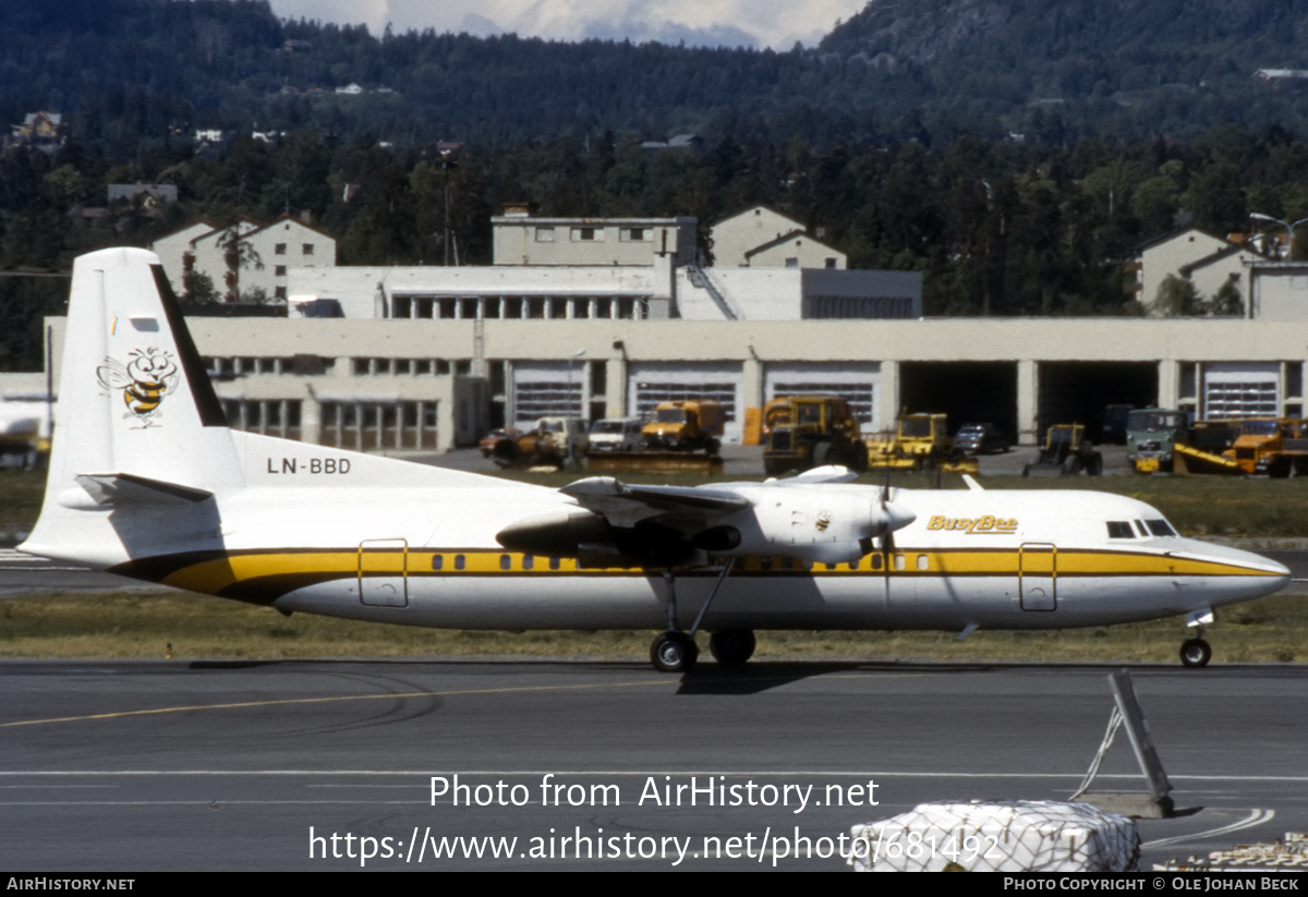 Aircraft Photo of LN-BBD | Fokker 50 | Busy Bee of Norway | AirHistory.net #681492