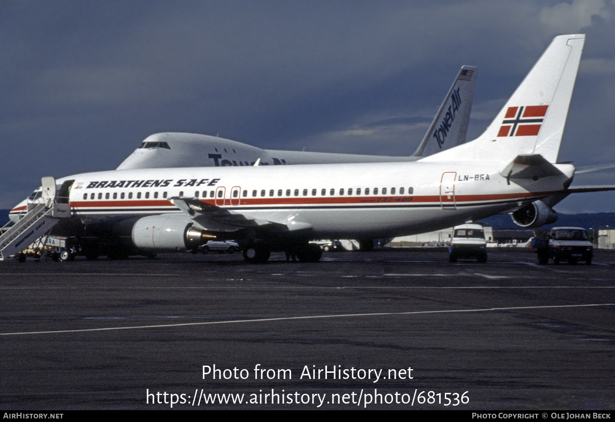 Aircraft Photo of LN-BRA | Boeing 737-405 | Braathens SAFE | AirHistory.net #681536