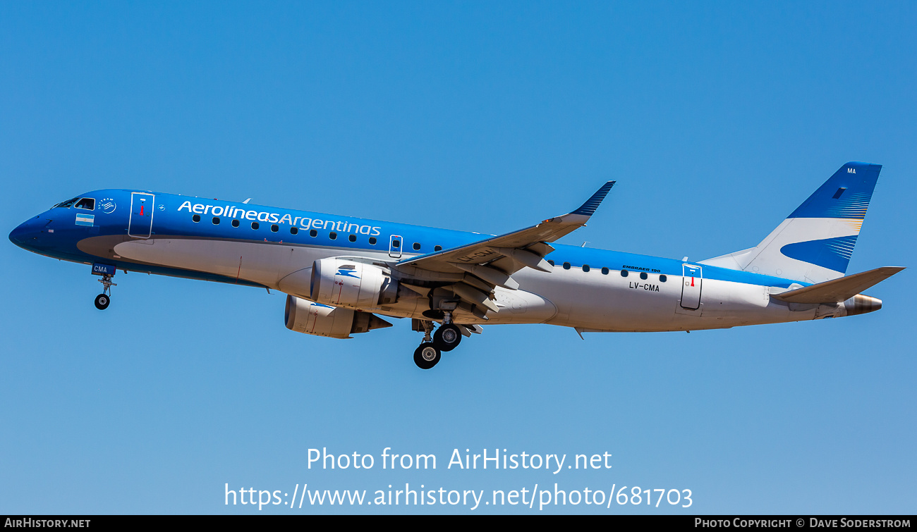 Aircraft Photo of LV-CMA | Embraer 190AR (ERJ-190-100IGW) | Aerolíneas Argentinas | AirHistory.net #681703