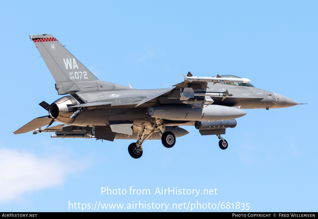 Aircraft Photo of 89-2072 / AF89-072 | General Dynamics F-16CM Fighting Falcon | USA - Air Force | AirHistory.net #681835