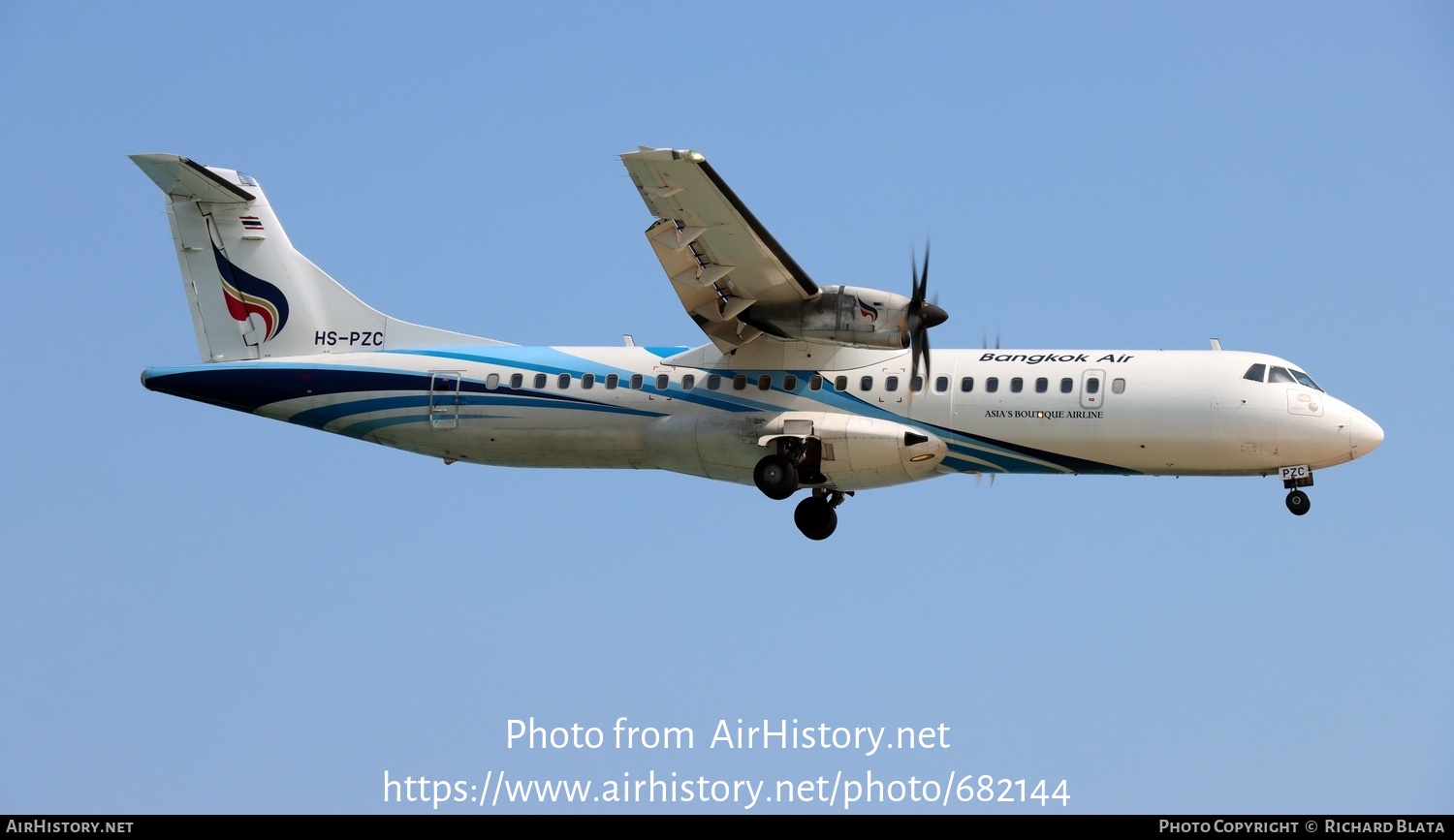 Aircraft Photo of HS-PZC | ATR ATR-72-600 (ATR-72-212A) | Bangkok Airways | AirHistory.net #682144