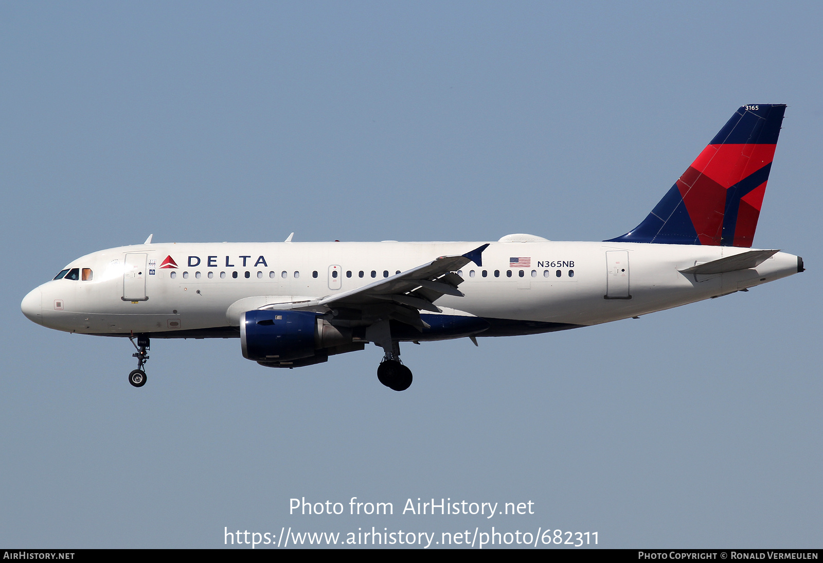 Aircraft Photo of N365NB | Airbus A319-114 | Delta Air Lines | AirHistory.net #682311