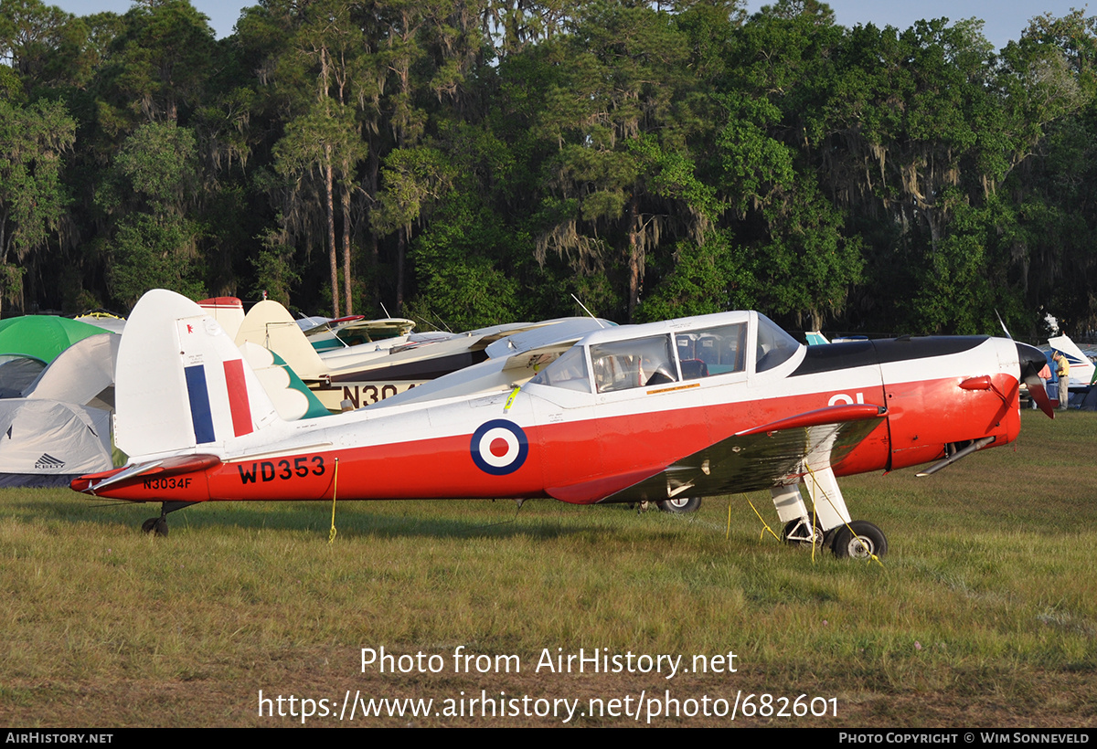 Aircraft Photo of N3034F / WD353 | De Havilland DHC-1 Chipmunk Mk22 | UK - Air Force | AirHistory.net #682601