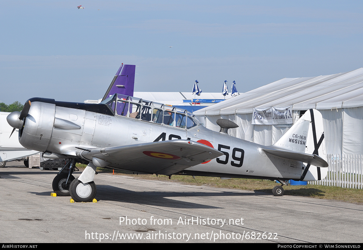 Aircraft Photo of N651SH / C6-168 | North American AT-6D Texan | Spain - Air Force | AirHistory.net #682622