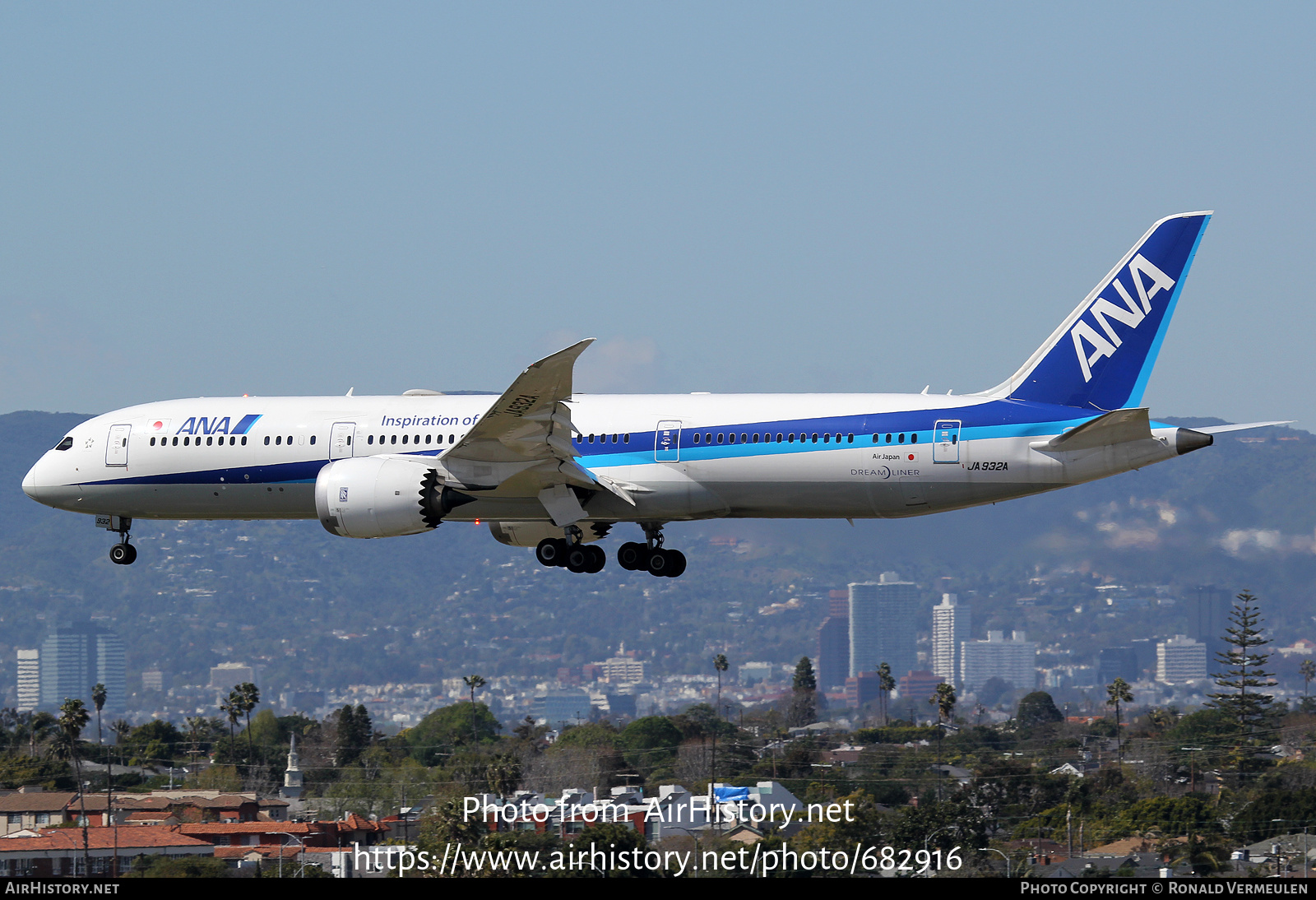 Aircraft Photo of JA932A | Boeing 787-9 Dreamliner | All Nippon Airways - ANA | AirHistory.net #682916