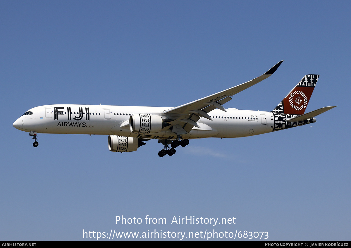 Aircraft Photo of DQ-FAI | Airbus A350-941 | Fiji Airways | AirHistory.net #683073