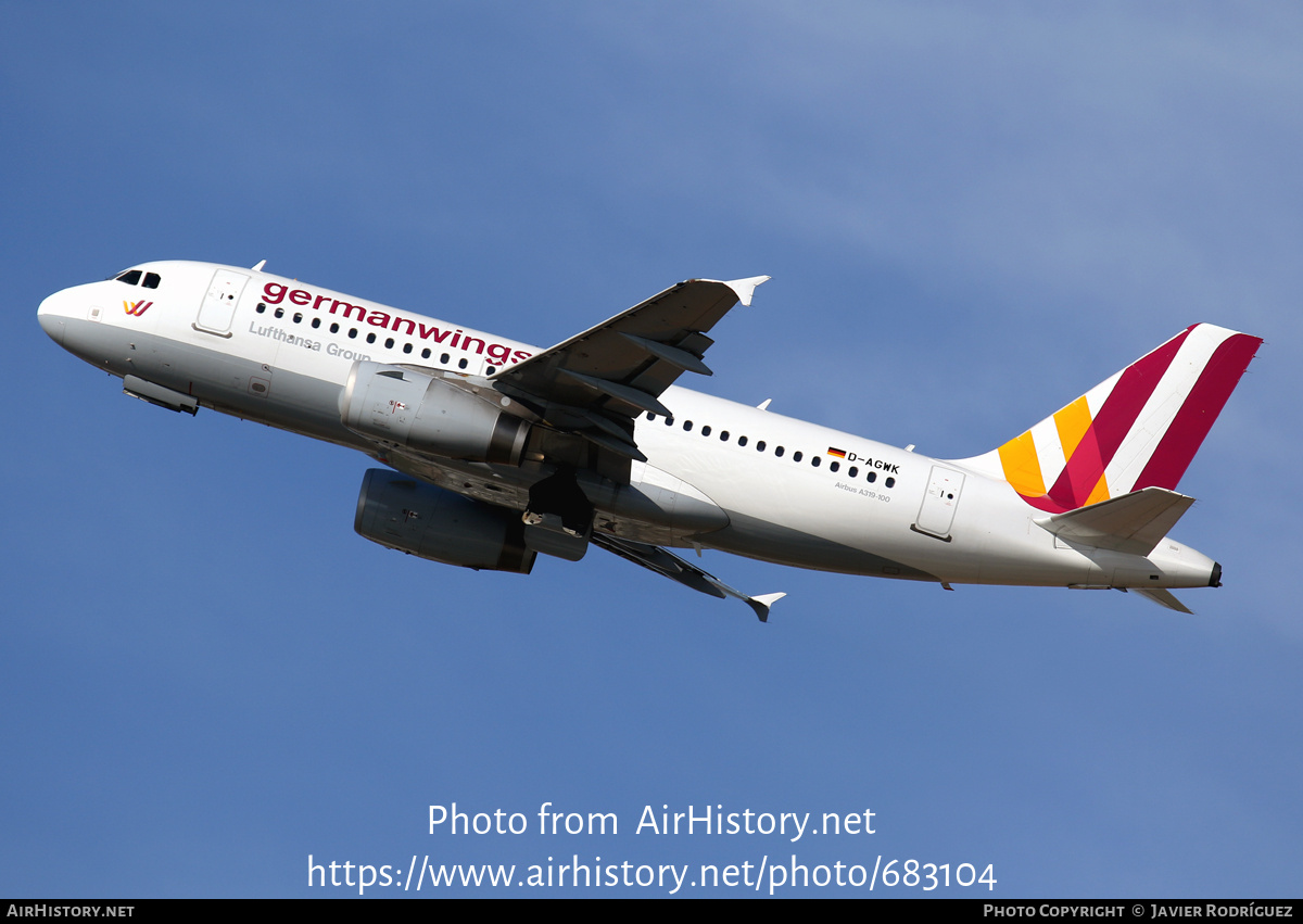 Aircraft Photo of D-AGWK | Airbus A319-132 | Germanwings | AirHistory.net #683104