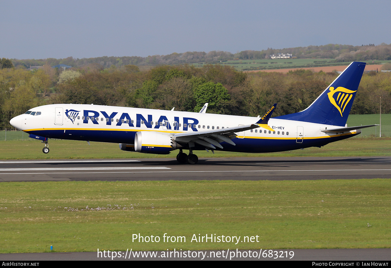 Aircraft Photo of EI-HEV | Boeing 737-8200 Max 200 | Ryanair | AirHistory.net #683219