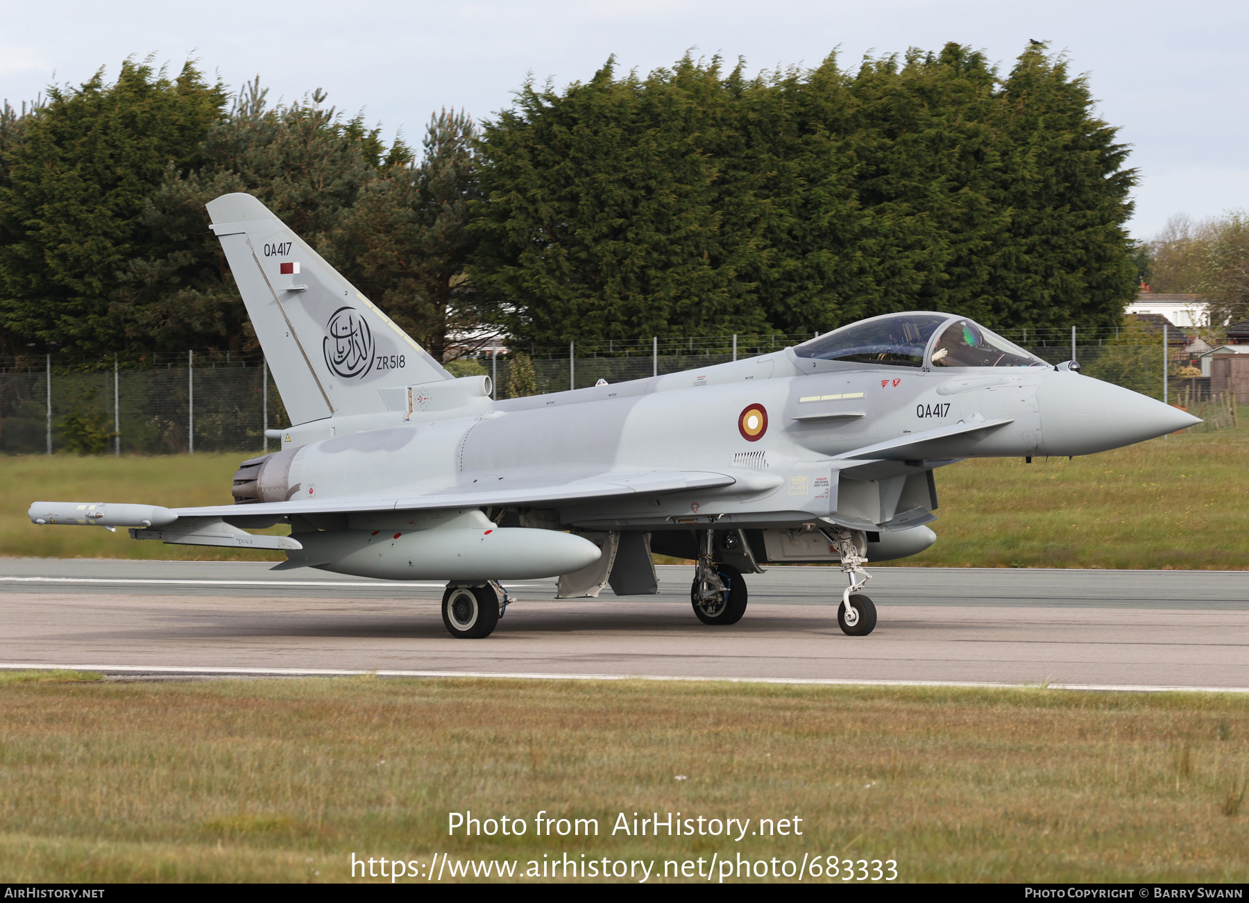 Aircraft Photo of QA417 / ZR518 | Eurofighter EF-2000 Typhoon | Qatar - Air Force | AirHistory.net #683333