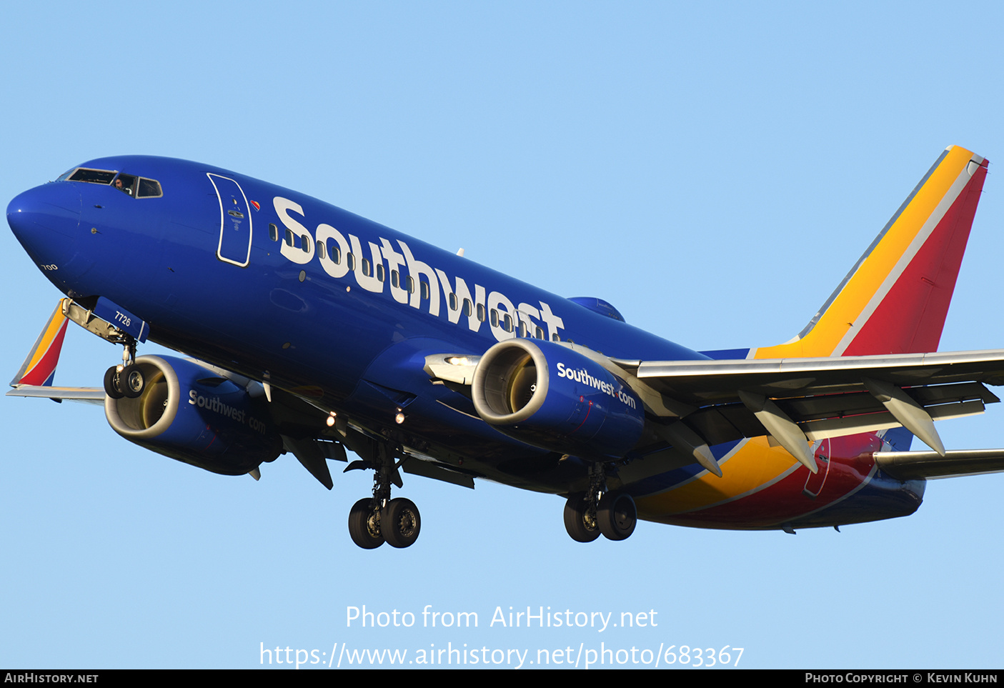 Aircraft Photo of N7726A | Boeing 737-7BD | Southwest Airlines | AirHistory.net #683367