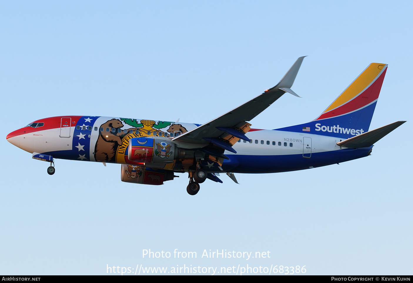 Aircraft Photo of N280WN | Boeing 737-7H4 | Southwest Airlines | AirHistory.net #683386