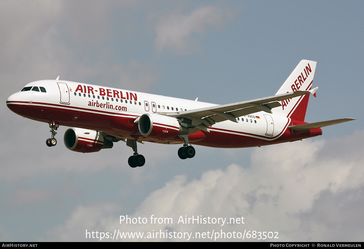 Aircraft Photo of D-ABDD | Airbus A320-214 | Air Berlin | AirHistory.net #683502