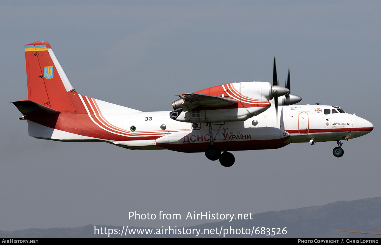 Aircraft Photo of 33 black | Antonov An-32P Firekiller | Ukraine - Ministry of Emergency Situations | AirHistory.net #683526