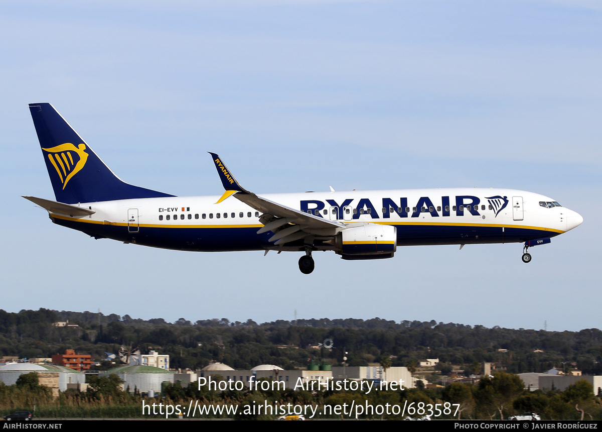 Aircraft Photo of EI-EVV | Boeing 737-8AS | Ryanair | AirHistory.net #683587