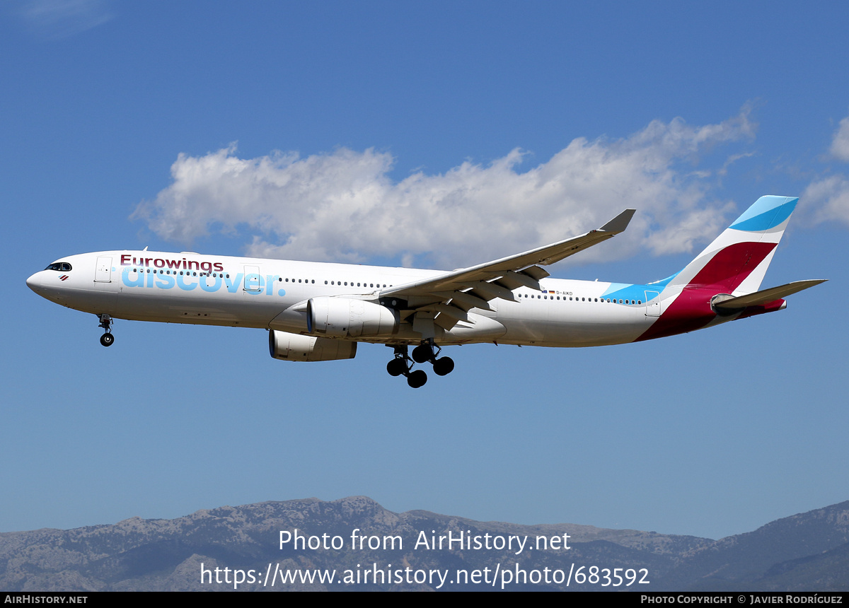 Aircraft Photo of D-AIKD | Airbus A330-343 | Eurowings Discover | AirHistory.net #683592