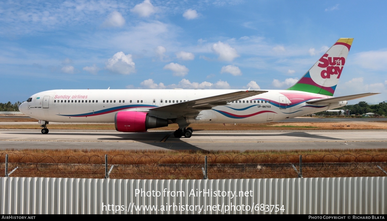 Aircraft Photo of UP-B6703 | Boeing 767-332/ER | Sunday Airlines | AirHistory.net #683754