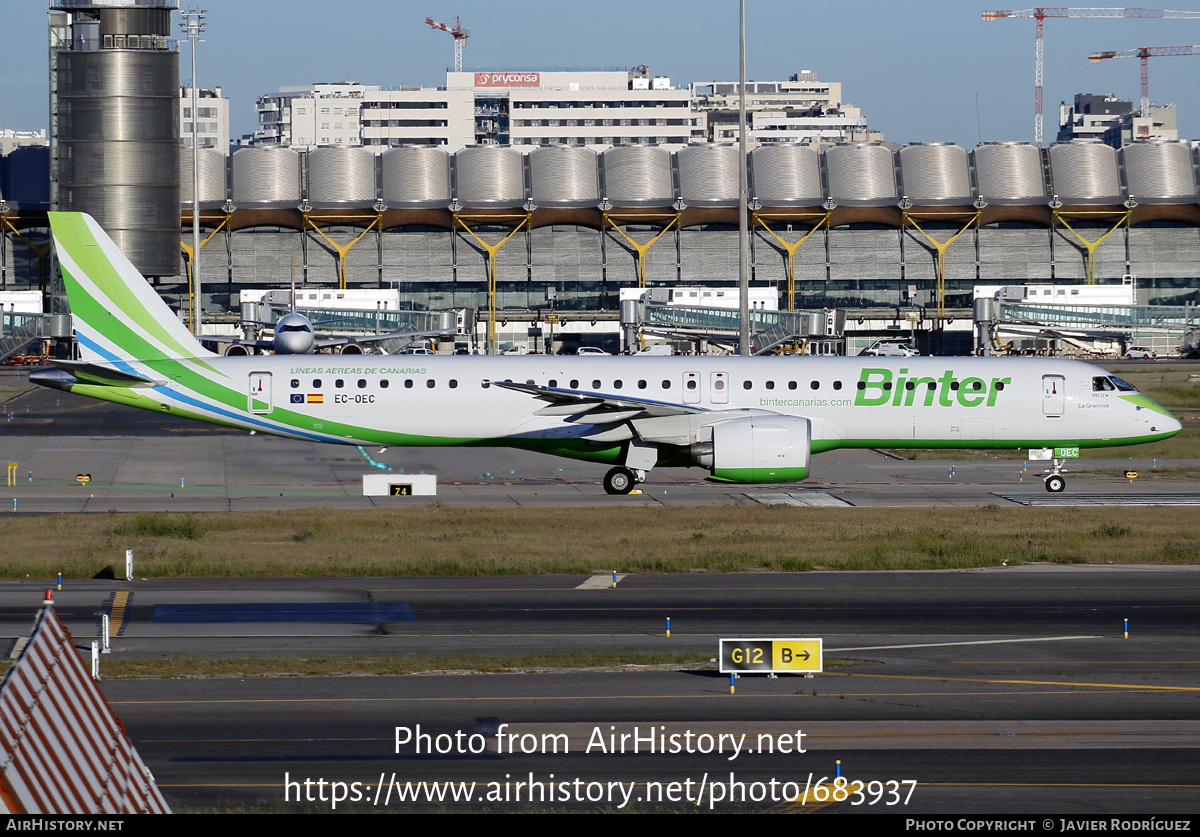 Aircraft Photo of EC-OEC | Embraer 195-E2 (ERJ-190-400) | Binter Canarias | AirHistory.net #683937