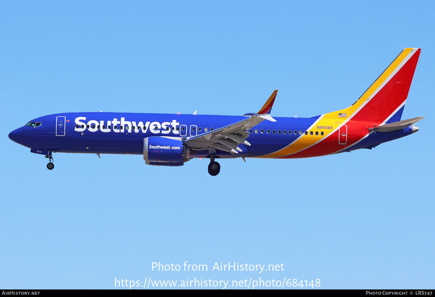 Aircraft Photo of N8906K | Boeing 737-8 Max 8 | Southwest Airlines | AirHistory.net #684148