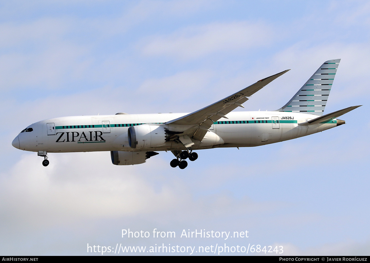 Aircraft Photo of JA826J | Boeing 787-8 Dreamliner | ZipAir | AirHistory.net #684243