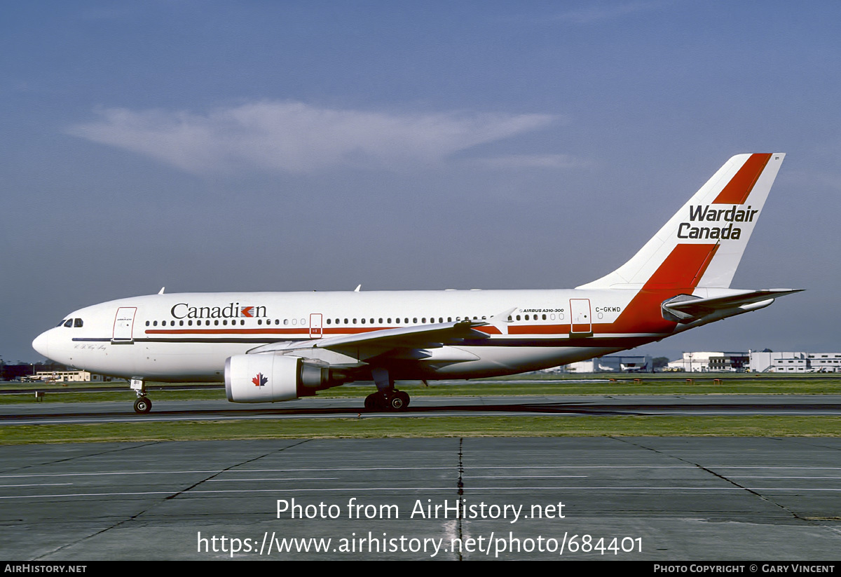 Aircraft Photo of C-GKWD | Airbus A310-304 | Wardair Canada | AirHistory.net #684401