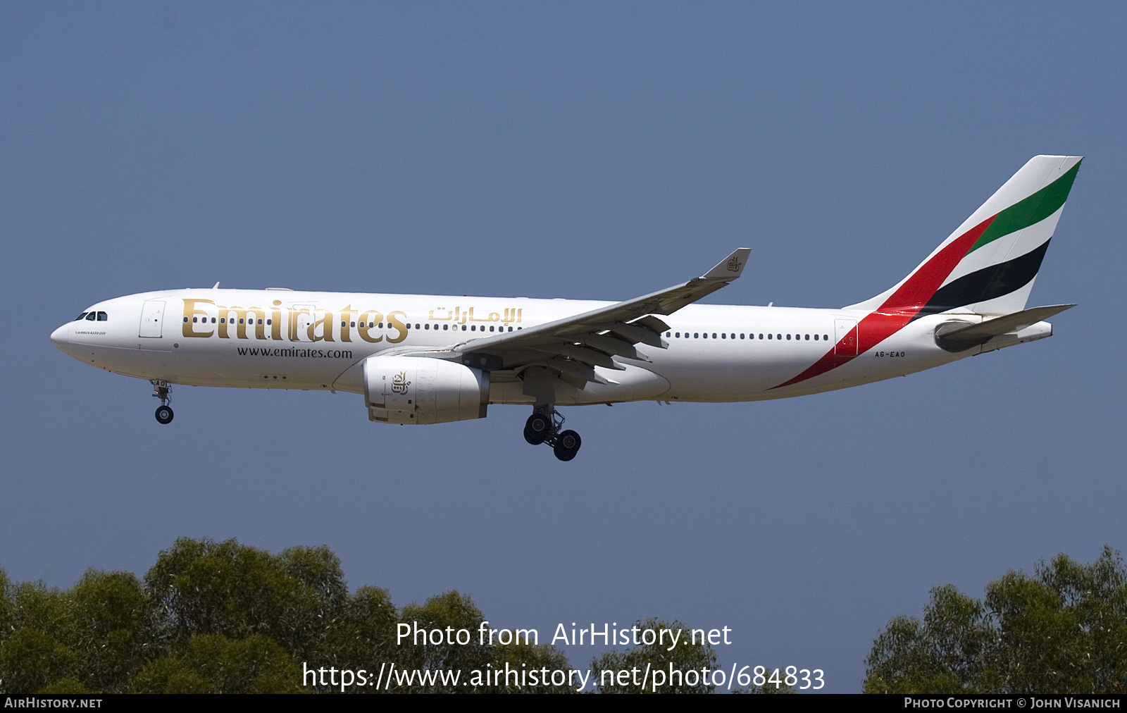 Aircraft Photo of A6-EAO | Airbus A330-243 | Emirates | AirHistory.net #684833