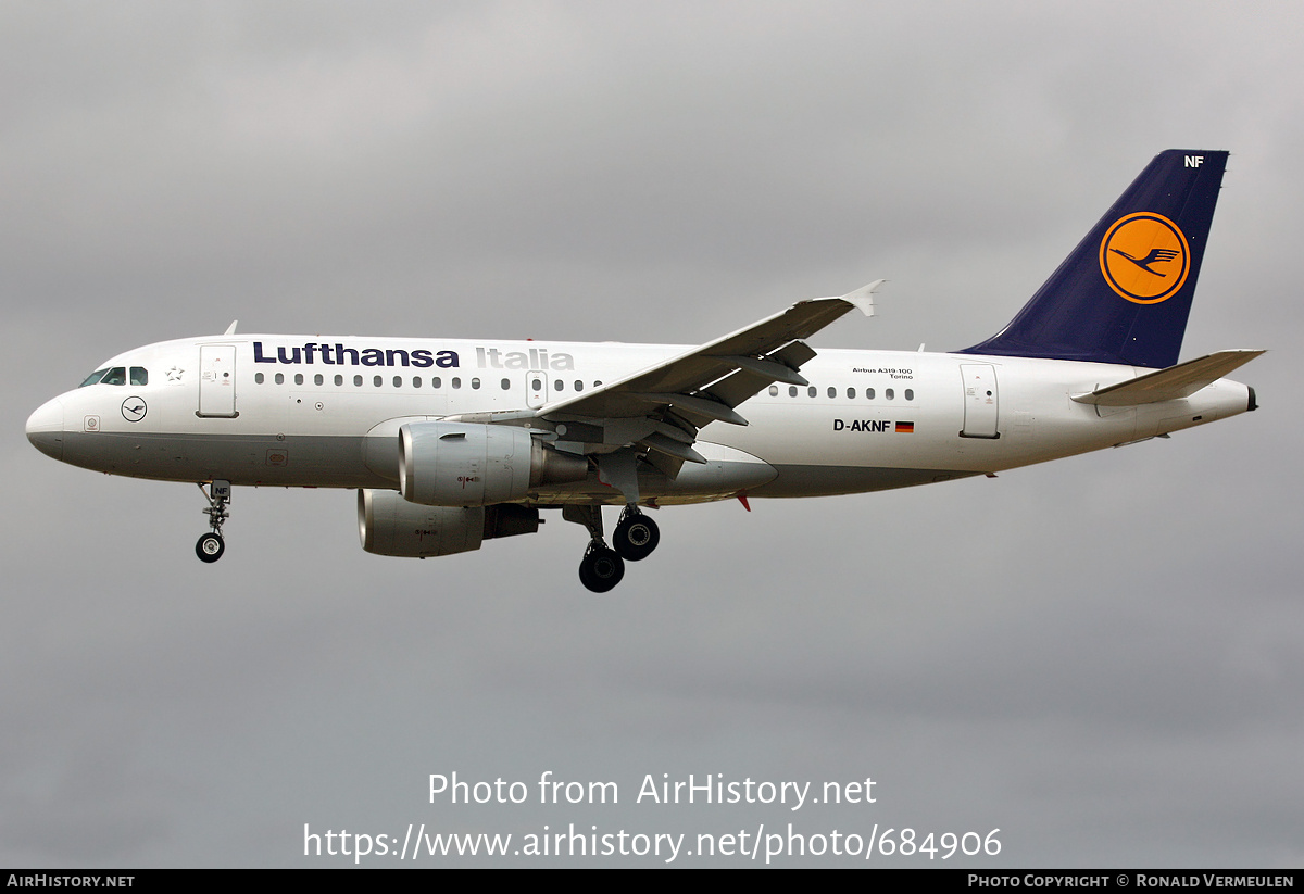 Aircraft Photo of D-AKNF | Airbus A319-112 | Lufthansa Italia | AirHistory.net #684906