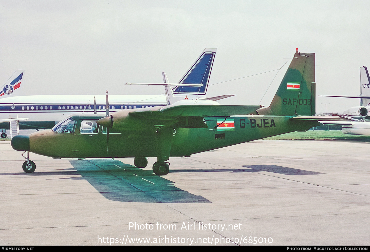 Aircraft Photo of SAF-003 / G-BJEA | Britten-Norman BN-2B-21 Islander | Suriname - Air Force | AirHistory.net #685010