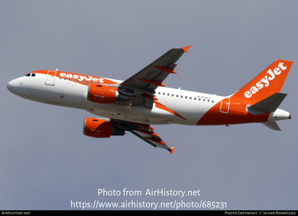 Aircraft Photo of G-EZGJ | Airbus A319-111 | EasyJet | AirHistory.net #685231
