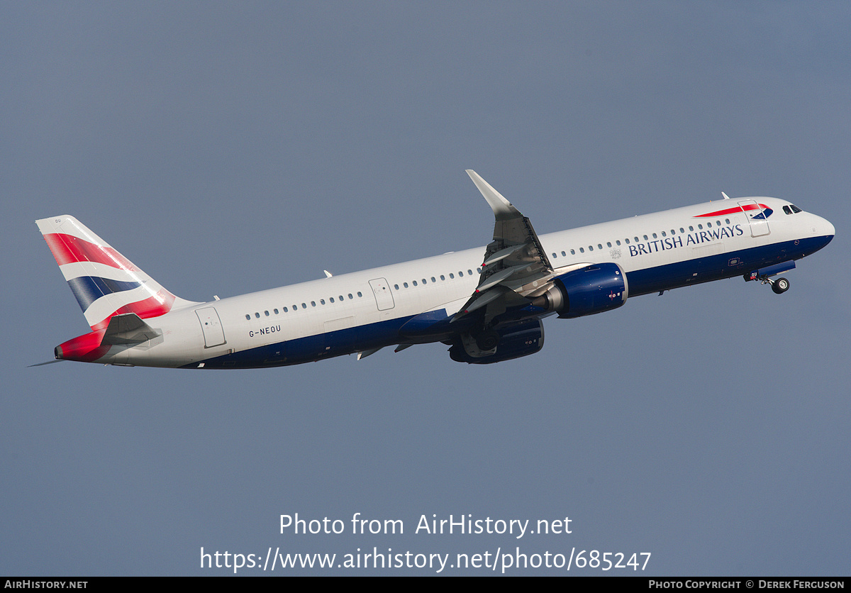 Aircraft Photo of G-NEOU | Airbus A321-271NX | British Airways | AirHistory.net #685247