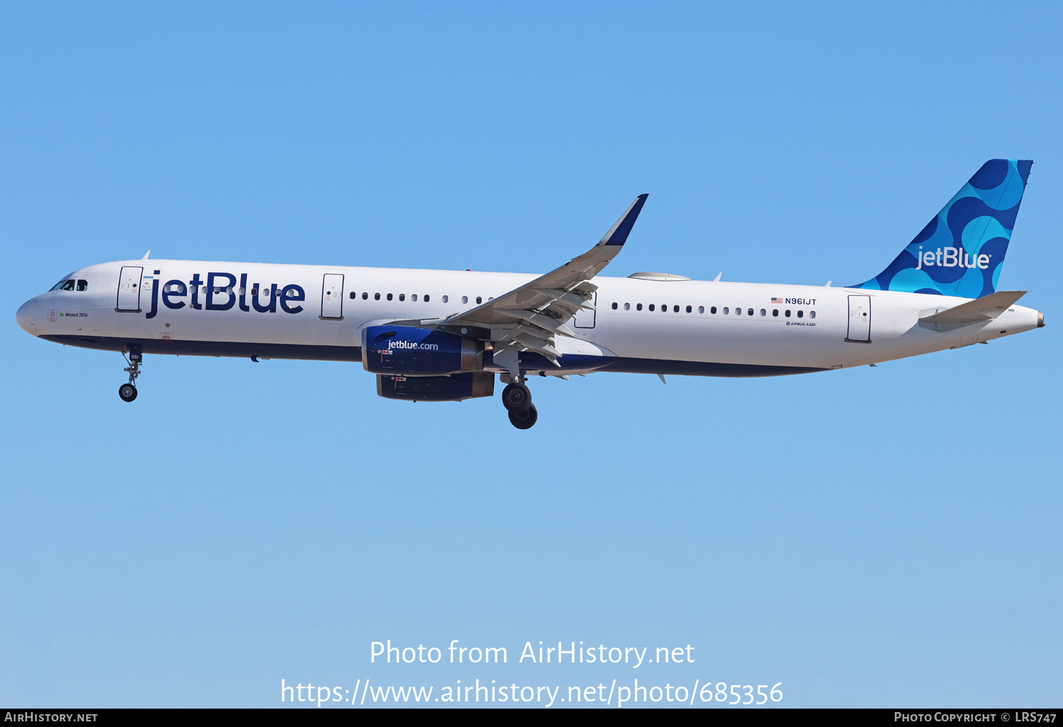 Aircraft Photo of N961JT | Airbus A321-231 | JetBlue Airways | AirHistory.net #685356