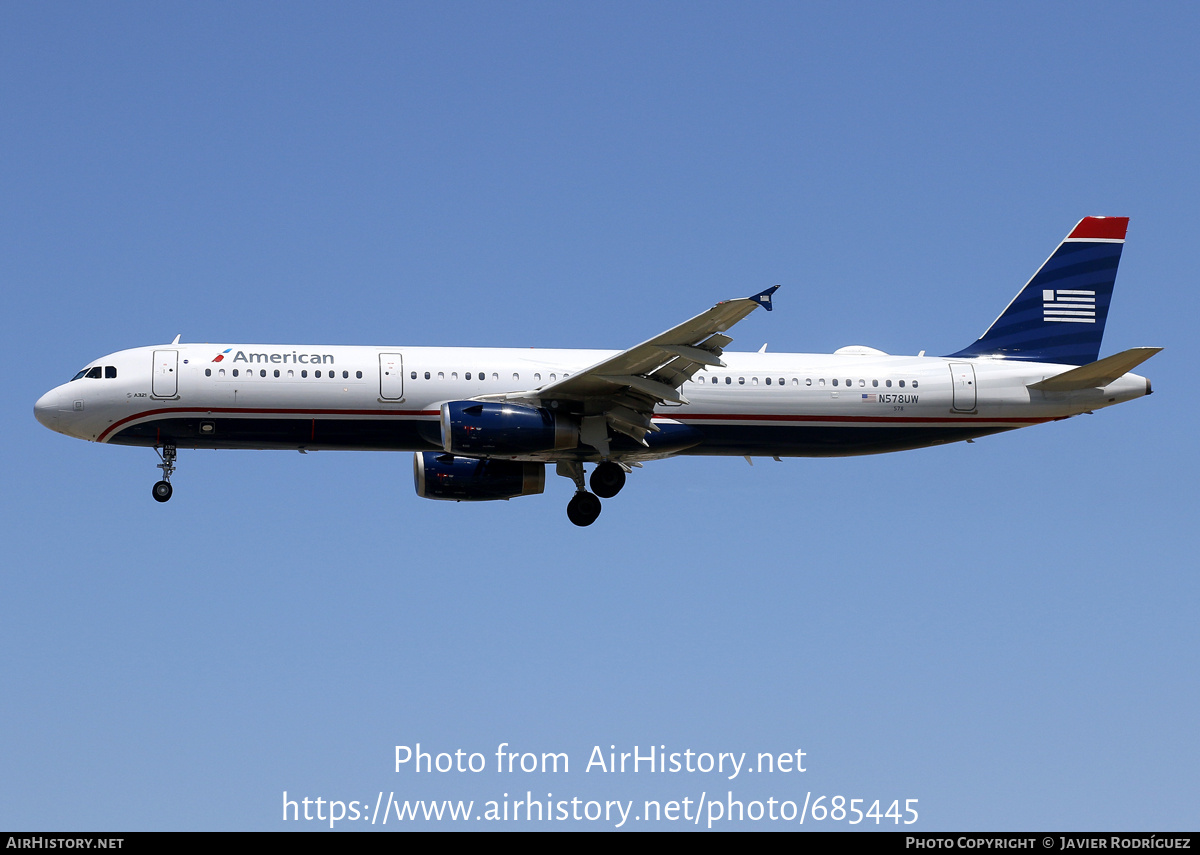 Aircraft Photo of N578UW | Airbus A321-231 | American Airlines | US Airways | AirHistory.net #685445