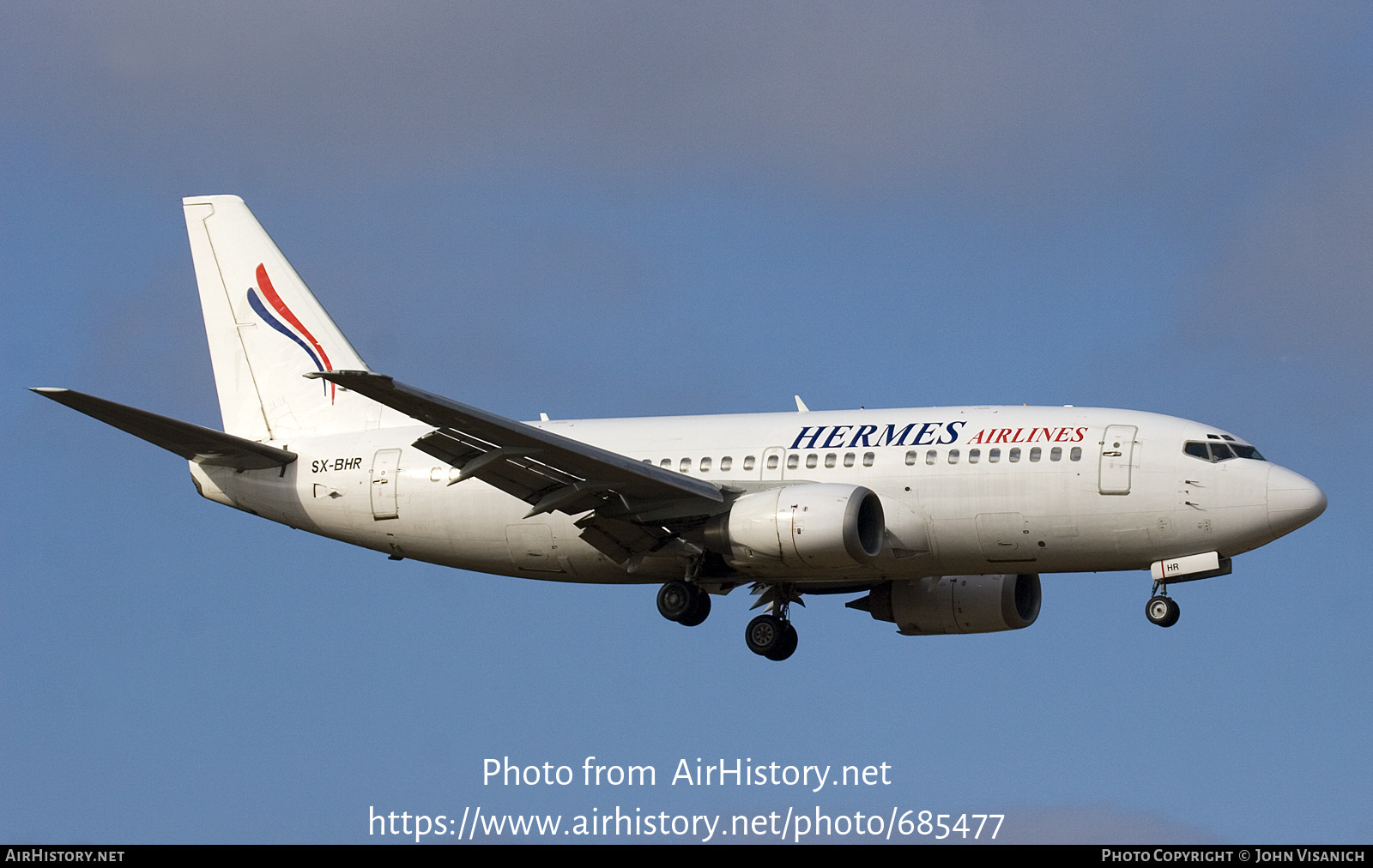 Aircraft Photo of SX-BHR | Boeing 737-5L9 | Hermes Airlines | AirHistory.net #685477