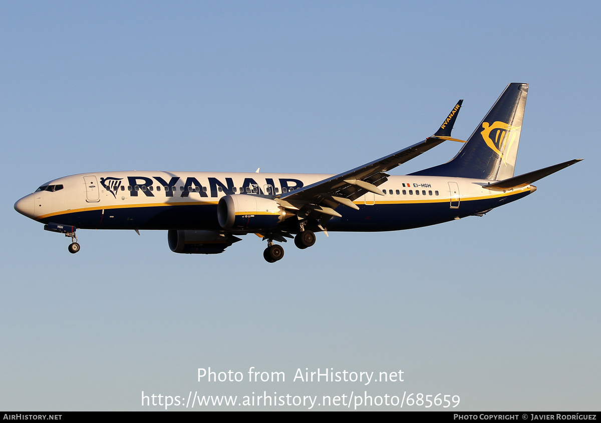 Aircraft Photo of EI-HGH | Boeing 737-8200 Max 200 | Ryanair | AirHistory.net #685659