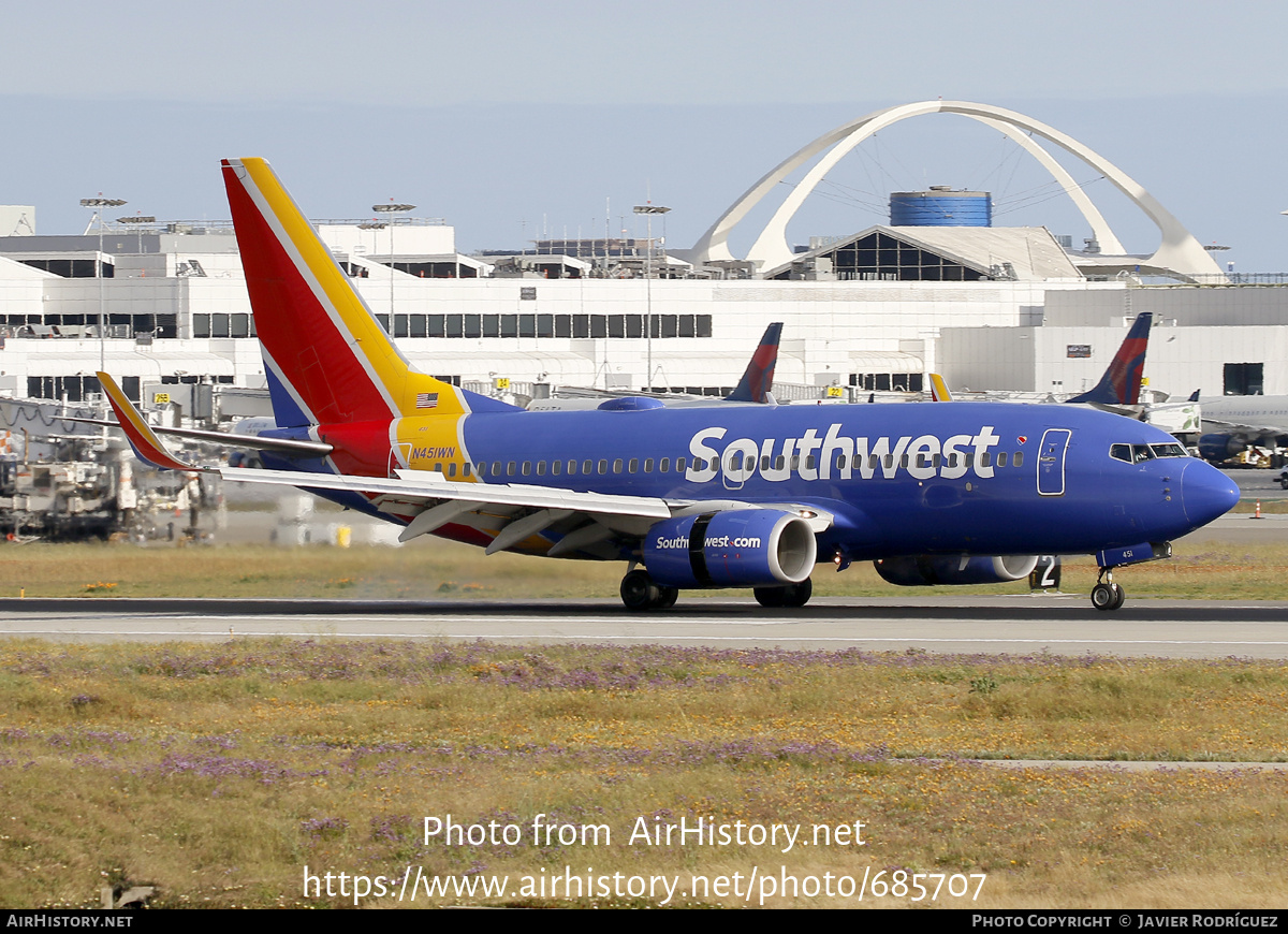 Aircraft Photo of N451WN | Boeing 737-7H4 | Southwest Airlines | AirHistory.net #685707