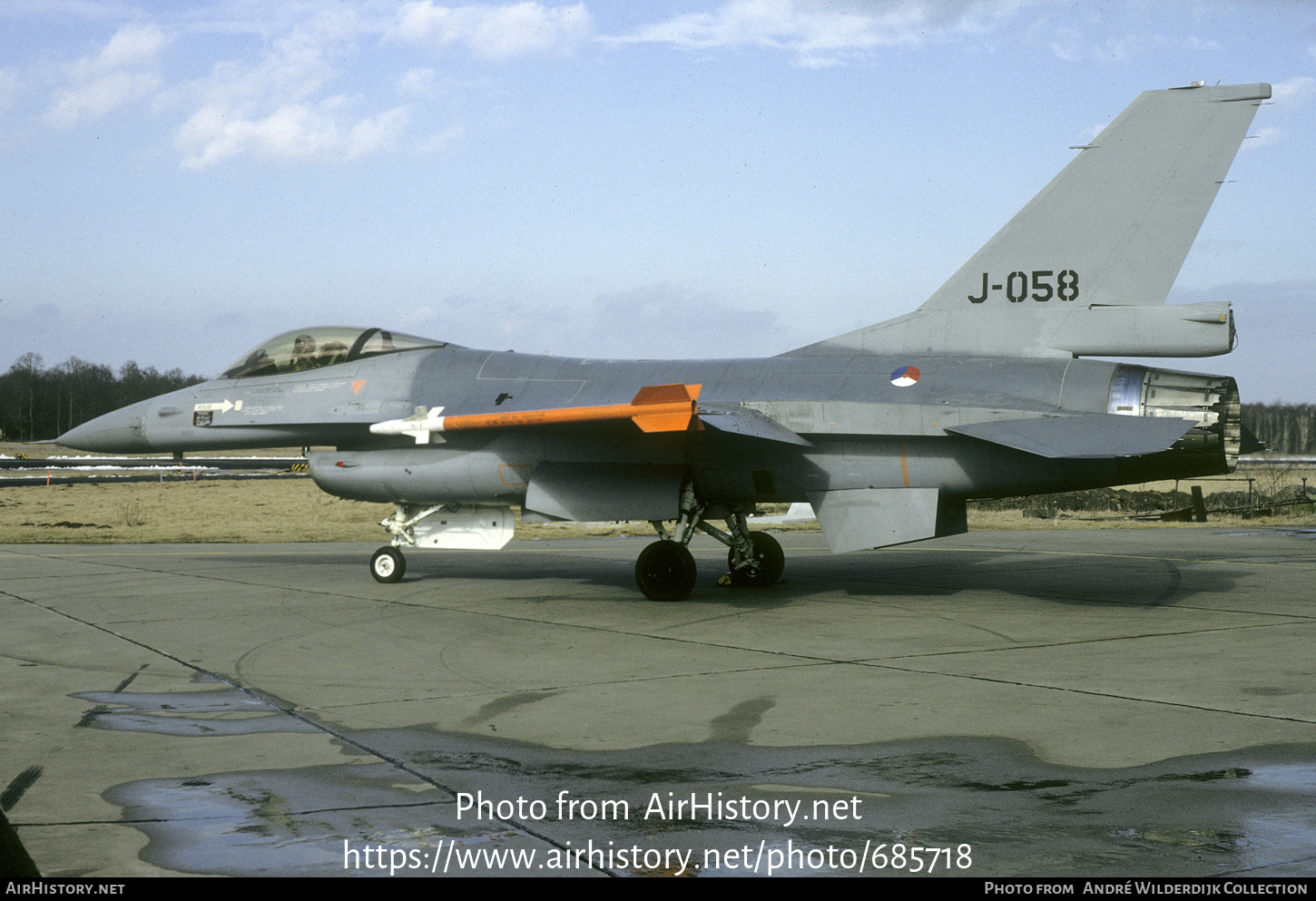 Aircraft Photo of J-058 | General Dynamics F-16A Fighting Falcon | Netherlands - Air Force | AirHistory.net #685718