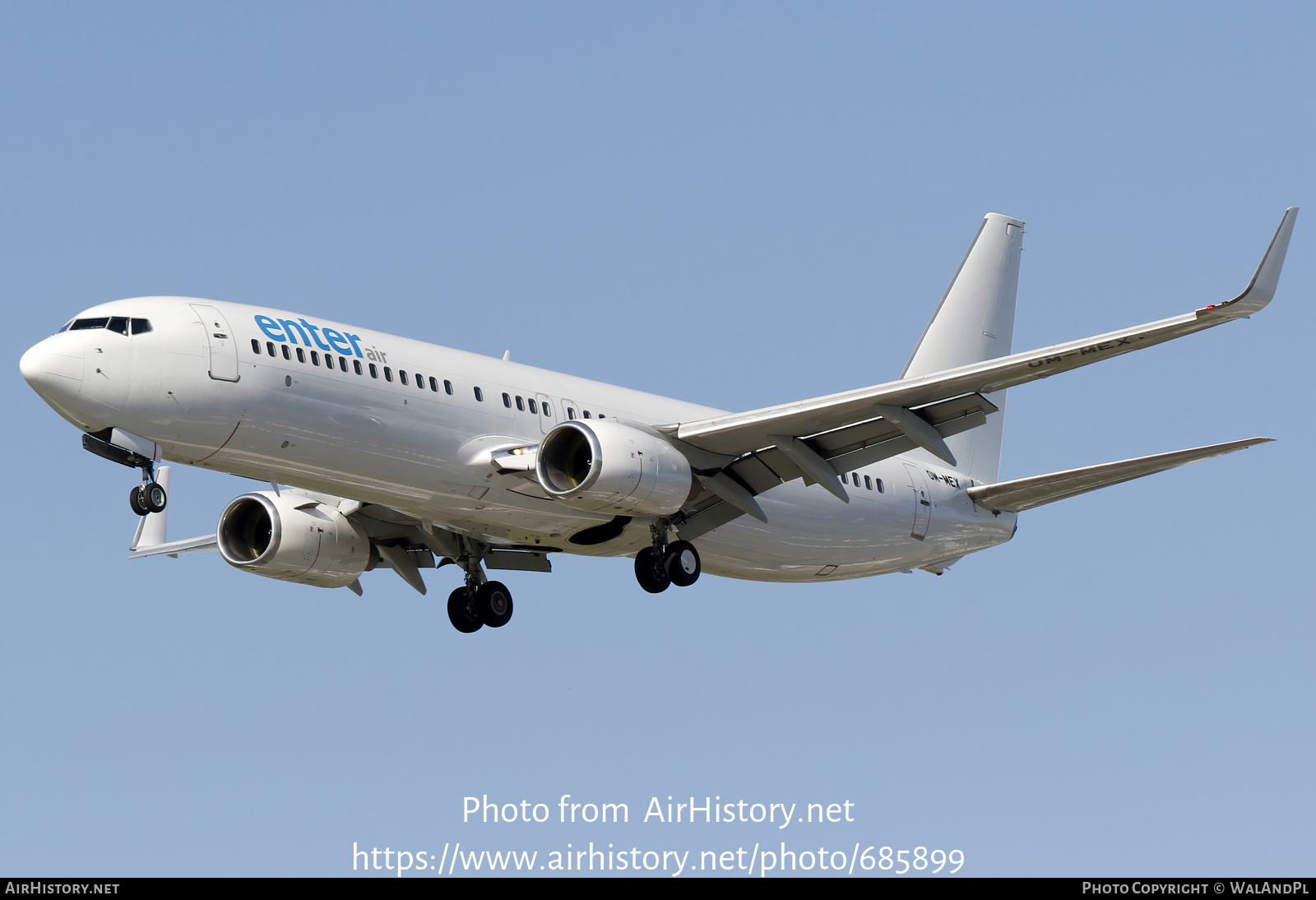 Aircraft Photo of OM-MEX | Boeing 737-8GJ | Enter Air | AirHistory.net #685899