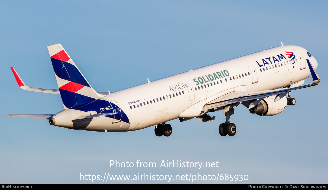 Aircraft Photo of CC-BEL | Airbus A321-211 | LATAM Airlines | AirHistory.net #685930