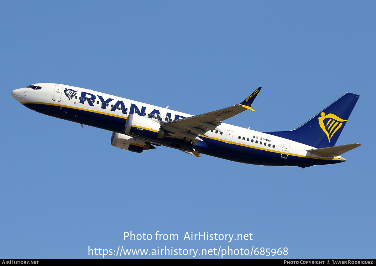 Aircraft Photo of EI-IHM | Boeing 737-8200 Max 200 | Ryanair | AirHistory.net #685968